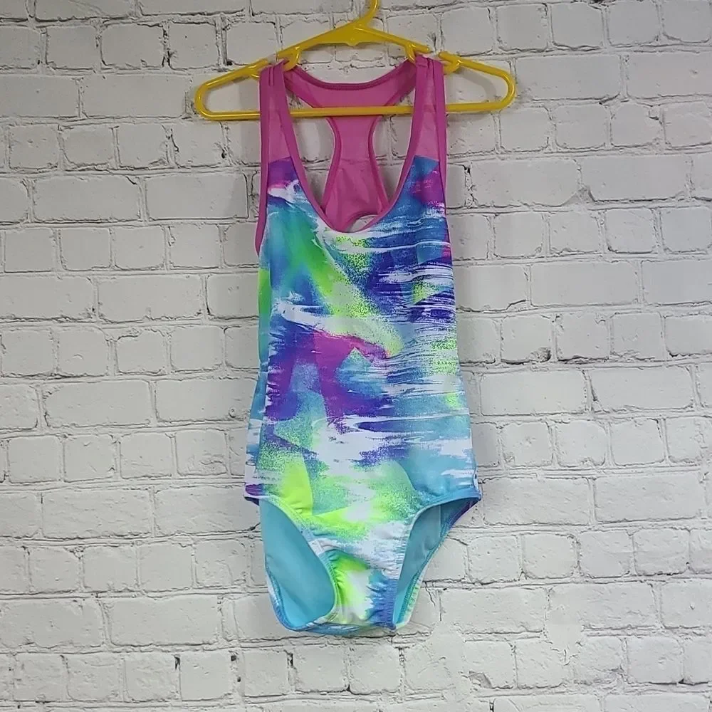 Under Armour Dusty Girls 7 Fitted Heat Gear One-piece Swimsuit Venetian Blue UA